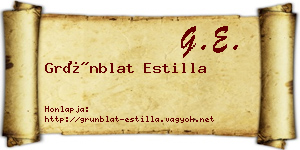 Grünblat Estilla névjegykártya